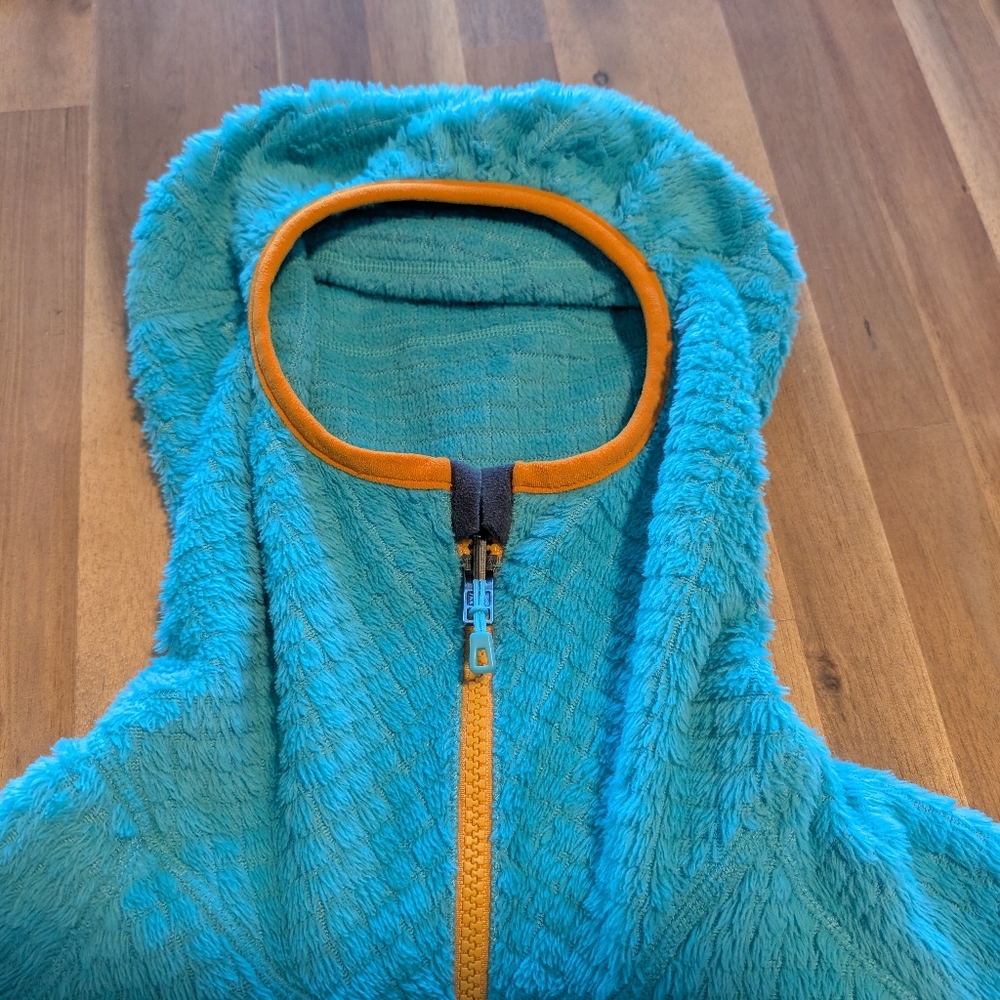 Reversible Patagonia Full Zip, Aqua With Mango Accents, Size M-L - Picture 9 of 13